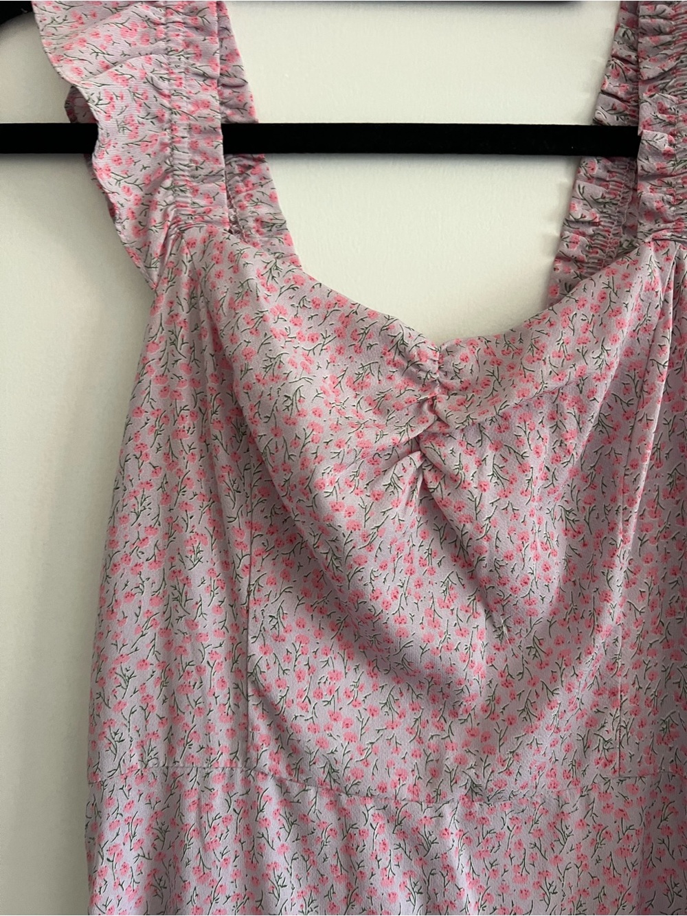 Lulus Pink Floral Ruffle Strap Maxi Dress - Picture 2 of 3
